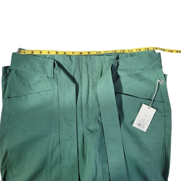 A NEW DAY Stretch High Rise Taper Ankle Tie Front Pant In Olive Size 14 - Picture 8 of 13